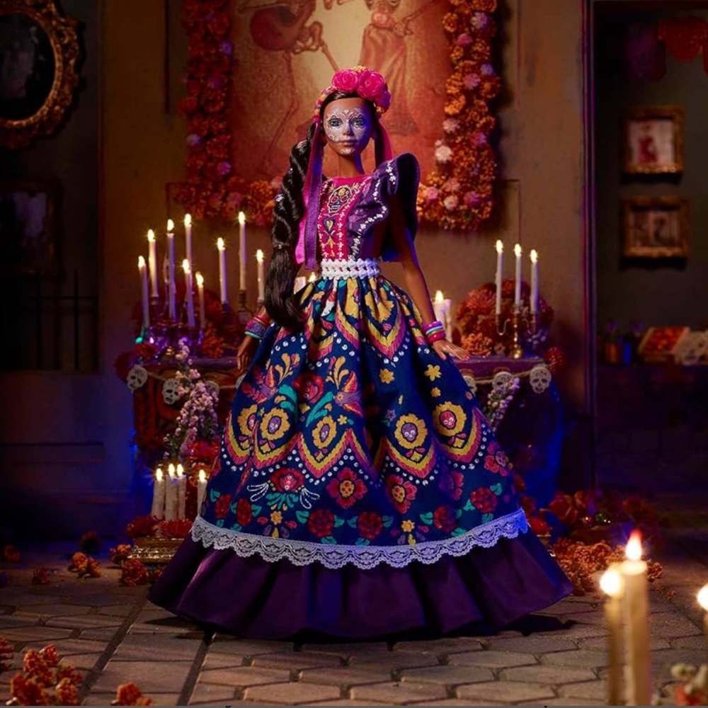 Barbie Signature Doll 2022 Dia De Muertos Collectible Traditional Ruffle…